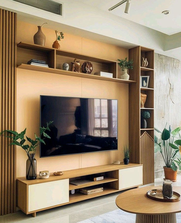 Mẫu vách tivi phòng khách đẹp